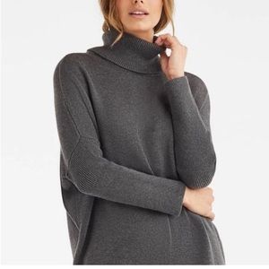 VETTA Capsule Sweater Oversized Cardigan Detachable Turtleneck 3-in-1 Gray XS